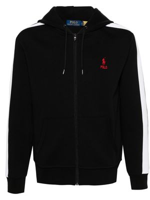 Polo Ralph Lauren stripe-detail zip-up hoodie - Black