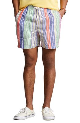 Polo Ralph Lauren Stripe Linen Drawstring Shorts in Stripe Multi