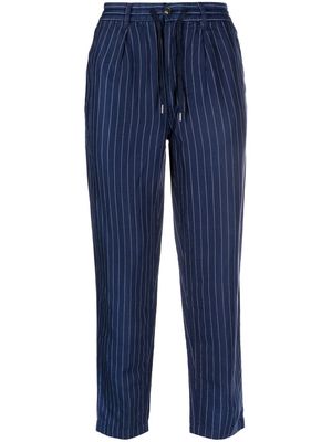 Polo Ralph Lauren stripe-pattern tapered trousers - Blue