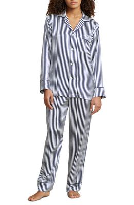 Polo Ralph Lauren Stripe Stretch Silk Pajamas in Blue Stripes