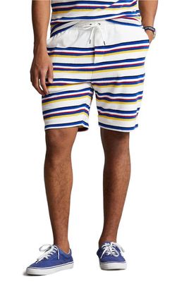 Polo Ralph Lauren Stripe Terry Cloth Shorts in White Multi