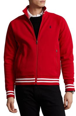 Polo Ralph Lauren Stripe Trim Logo Embroidered Track Jacket in Rl 2000 Red Multi