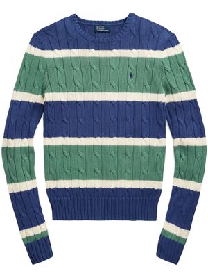 Polo Ralph Lauren striped cable-knit cotton jumper - Blue