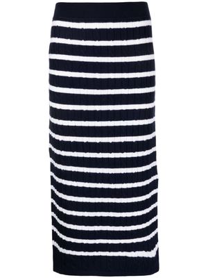Polo Ralph Lauren striped cable-knit midi skirt - Blue