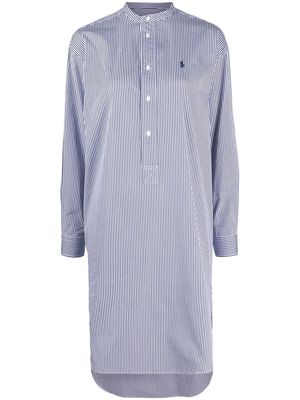 Polo Ralph Lauren striped collarless cotton shirtdress - Blue