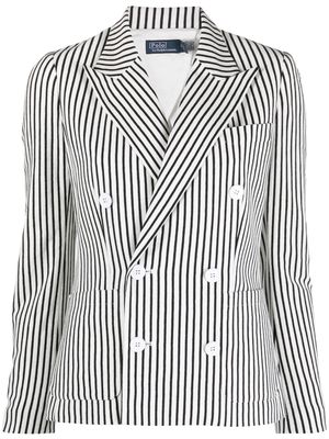 Polo Ralph Lauren striped double-breasted blazer - White
