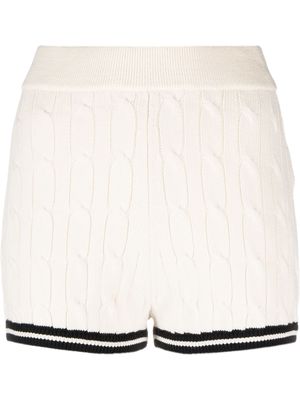 Polo Ralph Lauren striped-edge cable-knit shorts - White