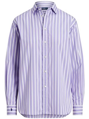 Polo Ralph Lauren striped two-tone cotton shirt - Purple