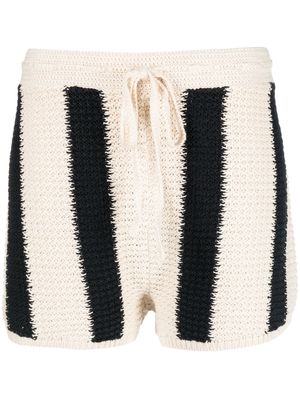 Polo Ralph Lauren striped waffle-knit drawstring shorts - Neutrals