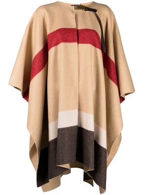 Polo Ralph Lauren striped wool-blend cape - Neutrals