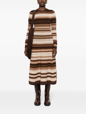 Polo Ralph Lauren stripped knitted dress - Brown