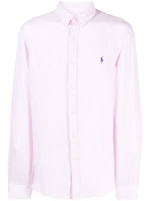 Polo Ralph Lauren stripped logo shirt - Pink