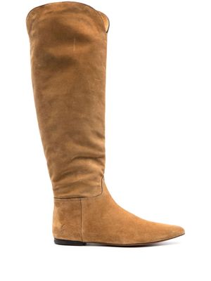 Polo Ralph Lauren suede knee-high flat boots - Brown