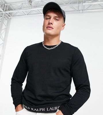Polo Ralph Lauren sweatshirt with text logo hem in black - exclusive to ASOS