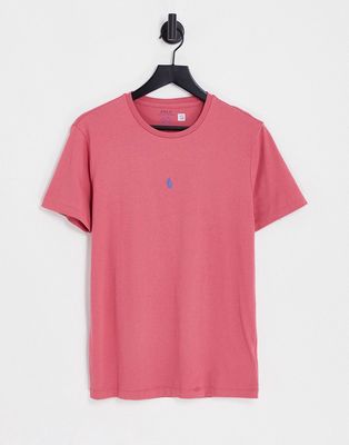 Polo Ralph Lauren T-shirt with central pony logo in washed red
