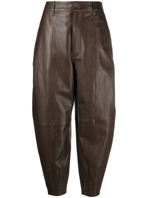 Polo Ralph Lauren tapered leather trousers - Brown