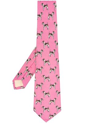Polo Ralph Lauren Terrier-print linen tie - Pink