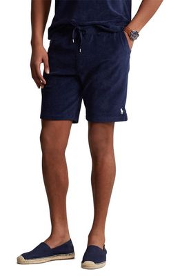 Polo Ralph Lauren Terry Cloth Drawstring Shorts in Newport Navy