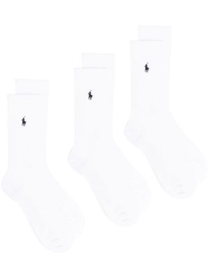Polo Ralph Lauren three-pack Polo Pony ankle socks - White