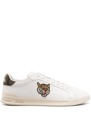 Polo Ralph Lauren tiger-patch leather sneakers - White