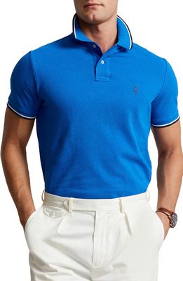 Polo Ralph Lauren Tipped Cotton Piqué Polo in Heritage Blue