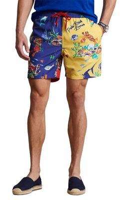 Polo Ralph Lauren Traveler Colorblock Swim Trunks in Leagues Below Fun Short