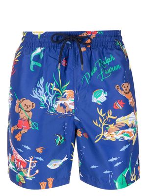 Polo Ralph Lauren Traveler graphic-print swim shorts - Blue