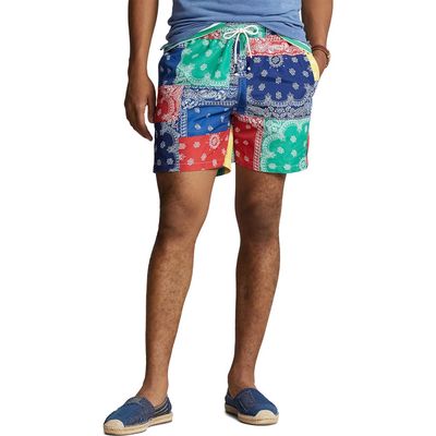 Polo Ralph Lauren Traveler Paisley Bandana Swim Trunks in Archival Bandana Patchwork