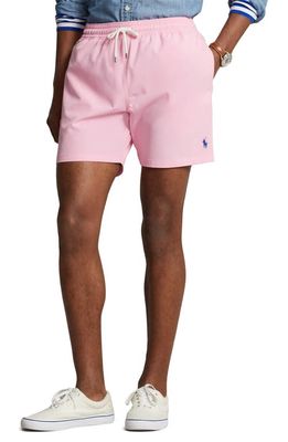 Polo Ralph Lauren Traveler Polo Rider Swim Trunks in Course Pink