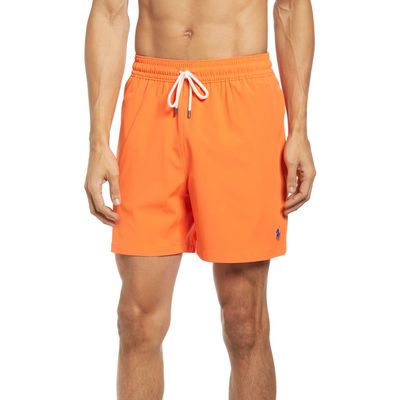 Polo Ralph Lauren Traveler Swim Trunks in Sailing Orange