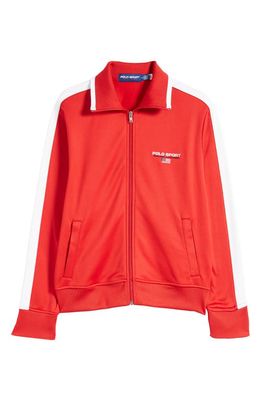 Polo Ralph Lauren Tricot Fleece Recycled Polyester Track Jacket in Rl 2000 Red Multi