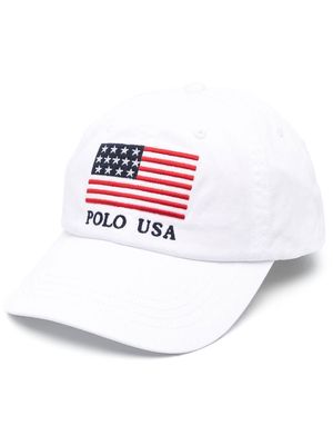 Polo Ralph Lauren USA-flag detail baseball cap - White