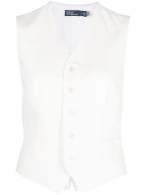 Polo Ralph Lauren V-neck linen waistcoat - White