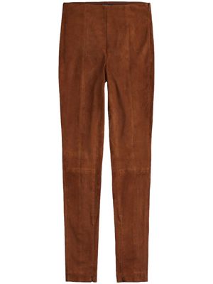 Polo Ralph Lauren velvet-effect high-waisted leggings - Brown