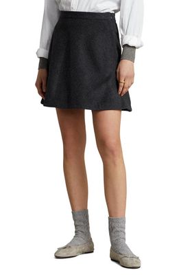 Polo Ralph Lauren Wool Blend A-Line Skirt in Grey