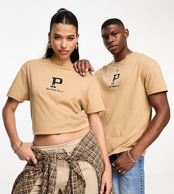Polo Ralph Lauren x ASOS exclusive collab t-shirt with central logo in tan-Brown