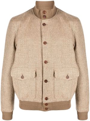 Polo Ralph Lauren zig-zag high-neck bomber jacket - Neutrals