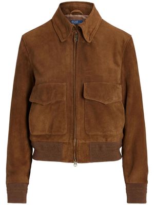Polo Ralph Lauren zipped suede jacket - Brown