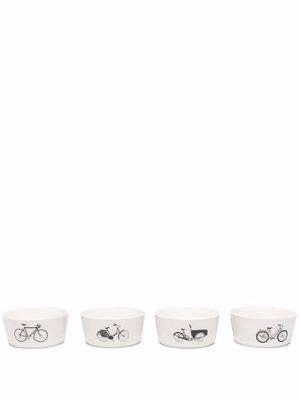 POLSPOTTEN Bikes snack bowls set of 4 - White