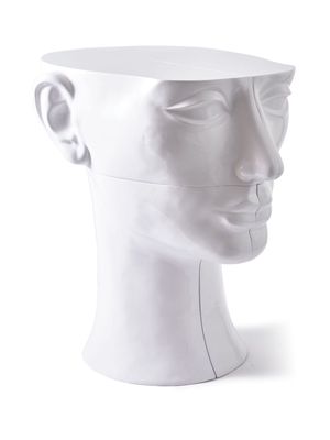 POLSPOTTEN Head Left Bottom lacquered-finish sculpture - White