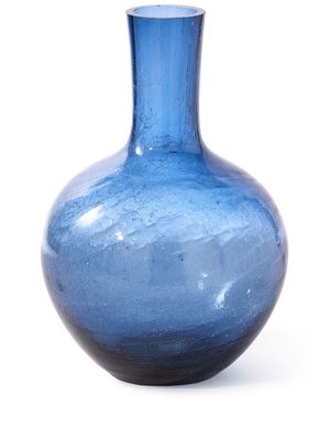 POLSPOTTEN large cracked-effect glass vase - Blue