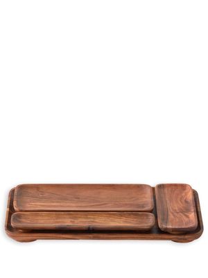 POLSPOTTEN Plankie rectangle-shape tray - Brown