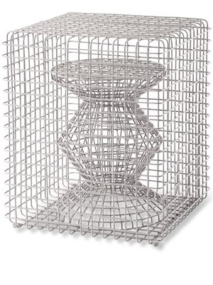 POLSPOTTEN Zig Zag stool - Silver