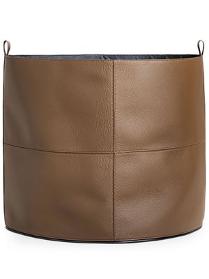 Poltrona Frau large leather basket - BROWN