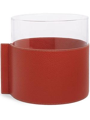Poltrona Frau logo-embossed leather vase - Red