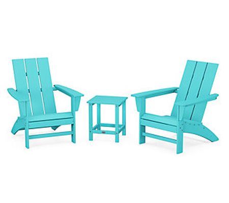 POLYWOOD 3-Piece Adirondack Set w/ Long Island 18" Side Table