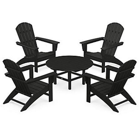 POLYWOOD Nautical 5-Piece Adirondack Chair Conv ersation Set