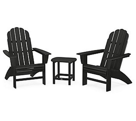 POLYWOOD Vineyard 3-Piece Adirondack Set & 18" Side Table