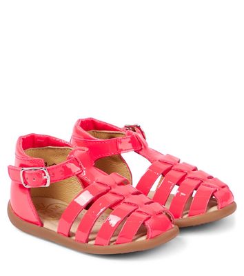 Pom d'Api Baby Stand-Up Strap patent leather sandals