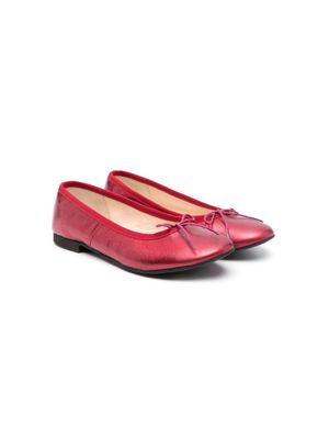 Pom D'api Dory Bal laminated ballerina shoes - Red